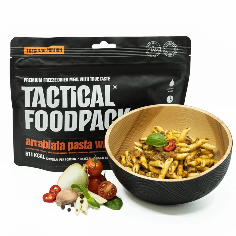 Dehydrované jídlo Těstoviny Arrabiata s kuřecím masem Tactical Foodpack®